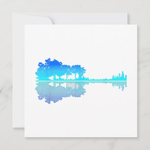 Guitar Lake Shadow Love Guitar Musician Invitation