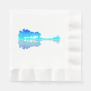 Guitar Lake Shadow Love Guitar Musician Napkin