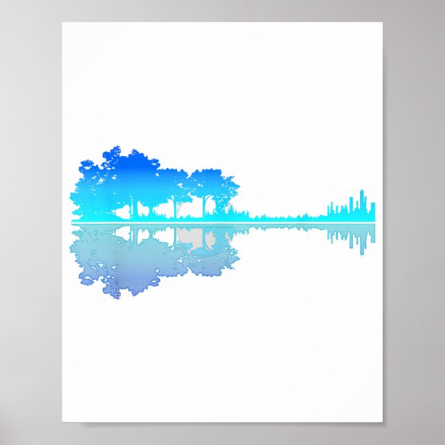 Guitar Lake Shadow Love Guitar Musician Poster (Front)