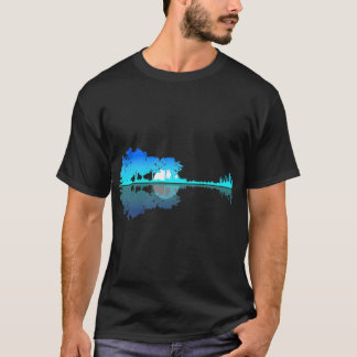 Guitar Lake Shadow Love Guitare Musicien T-Shirt