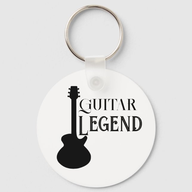 'Guitar Legend' Guitar in Vintage Sunset Pick  Keychain (Front)