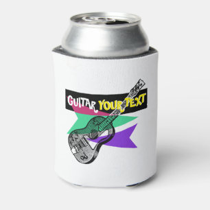 Guitar Legend Retro Illustration Customizable Can Can Cooler