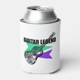 Guitar Legend Retro Vintage Illustration Can Cooler
