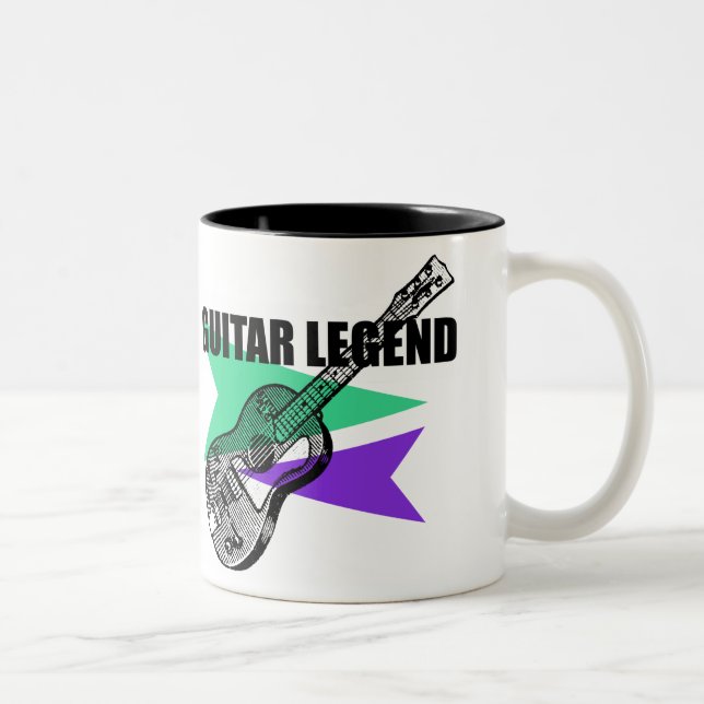 Guitar Legend Retro Vintage Illustration Mug (Right)