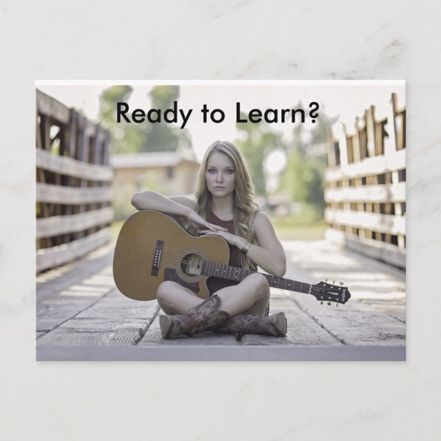 Guitar Lessons Advertising Postcard for Businesses (Front)