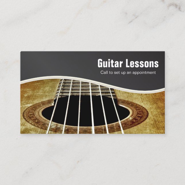 Guitar Lessons and Music Instructors Business Card (Front)