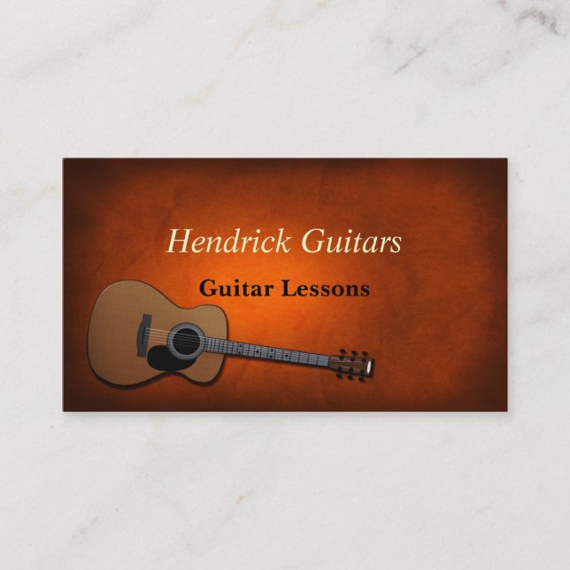 Guitar Lessons Guitar Sales Business Card (Front)