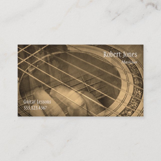 Guitar lessons instructor business card (Front)