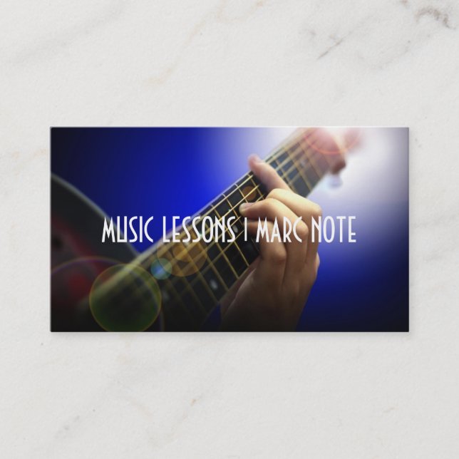 Guitar Lessons Music  Instruments Instructor Business Card (Front)