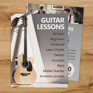 Guitar Lessons Music Teacher Flyer Template