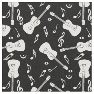 Guitar Lines Music Notes Fabric