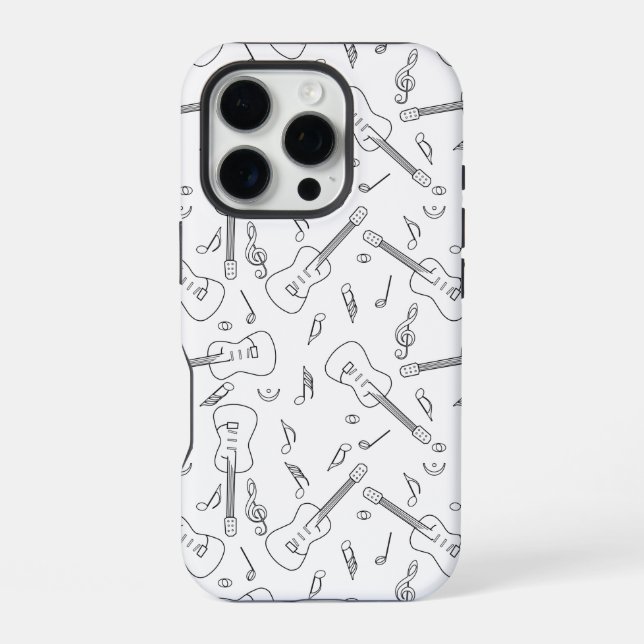 Guitar Lines Music Notes iPhone Case (Back)