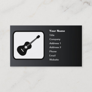 Guitar Logo Customizable Black Business Card
