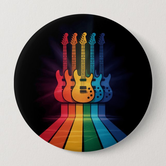 Guitar Lover 4 Inch Round Button (Front)