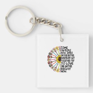 Guitar Lover Acoustic Floral Guitar Gift Keychain