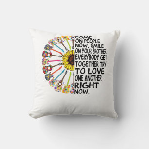 Guitar Lover Acoustic Floral Guitar Gift Throw Pillow