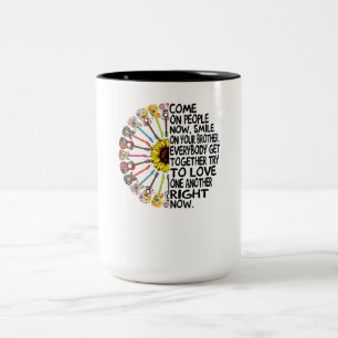 Guitar Lover Acoustic Floral Guitar Gift Two-Tone Coffee Mug