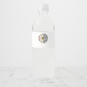 Guitar Lover Acoustic Floral Guitar Gift Water Bottle Label