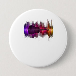 Guitar Lover   Acoustic Guitar Heartbeat Gift 3 Inch Round Button