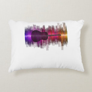 Guitar Lover Acoustic Guitar Heartbeat Gift Accent Pillow