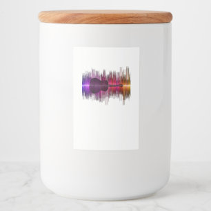 Guitar Lover Acoustic Guitar Heartbeat Gift Food Label