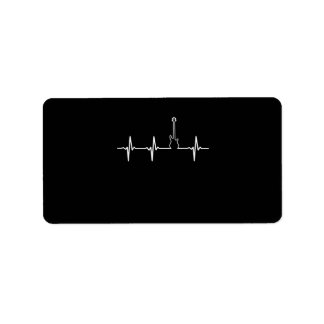 Guitar Lover | Awesome Bass Guitar Heartbeat Label