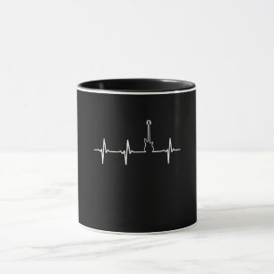 Guitar Lover Awesome Bass Guitar Heartbeat Mug