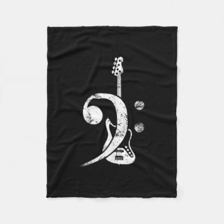 Guitar Lover | Bass Clef Bass Guitar Fleece Blanket