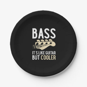 Guitar Lover Bass It’s Like Guitar But Cooler Paper Plate