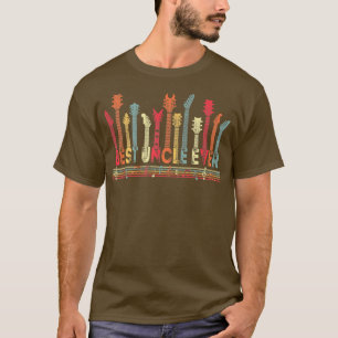 Guitar Lover Best Uncle Ever Retro Music Fathers D T-Shirt