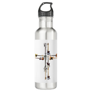 Guitar Lover   Guitar Cross Gift 710 Ml Water Bottle