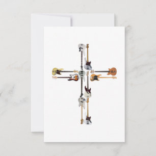 Guitar Lover Guitar Cross Gift Thank You Card