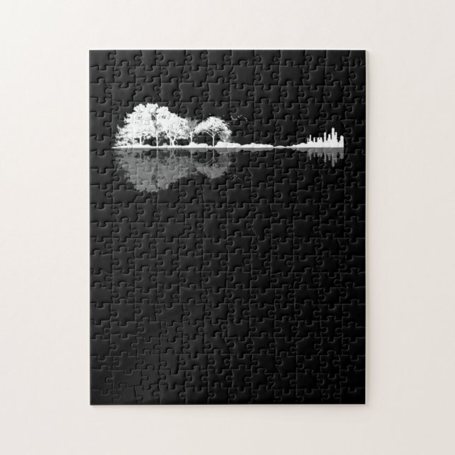 Guitar Lover | Guitar Lake Shadow Gift Jigsaw Puzzle (Vertical)