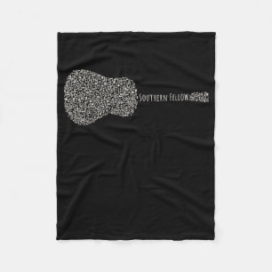 Guitar Lover Guitar Notes Gift Fleece Blanket