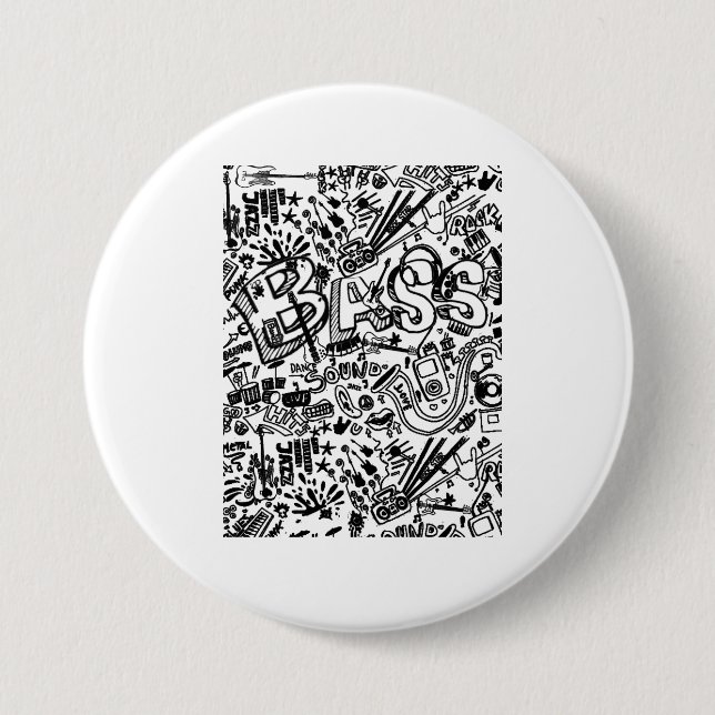 Guitar Lover | Guitar Pattern Gift 3 Inch Round Button (Front)