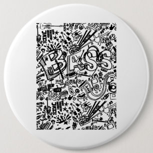 Guitar Lover Guitar Pattern Gift 6 Inch Round Button