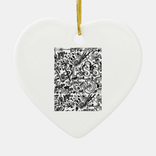Guitar Lover Guitar Pattern Gift Ceramic Ornament