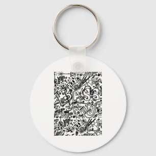 Guitar Lover Guitar Pattern Gift Keychain