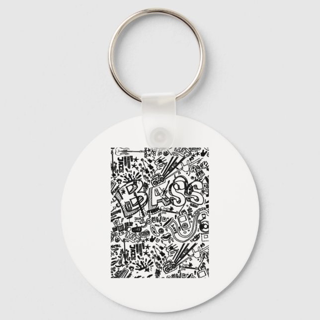 Guitar Lover | Guitar Pattern Gift Keychain (Front)