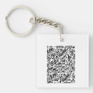 Guitar Lover Guitar Pattern Gift Keychain