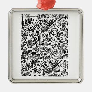 Guitar Lover Guitar Pattern Gift Metal Ornament