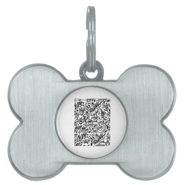 Guitar Lover | Guitar Pattern Gift Pet ID Tag (Front)