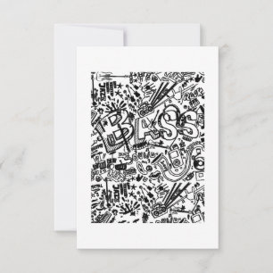 Guitar Lover   Guitar Pattern Gift Thank You Card