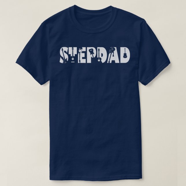 Guitar Lover Guitarist Stepdad Funny Music Fathers T-Shirt (Design Front)