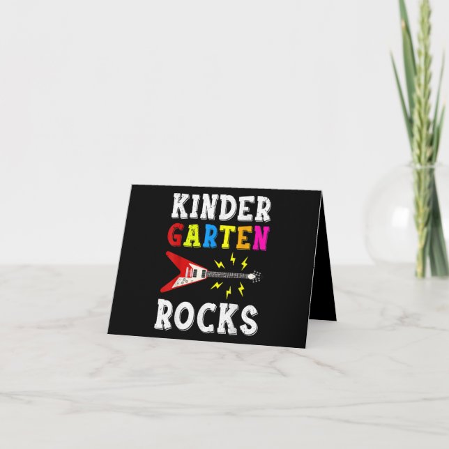 Guitar Lover | Kindergarten Rocks Guitar Thank You Card (Front)