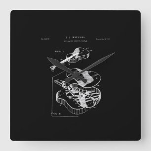Guitar Lover Martin Guitar Patent Square Wall Clock