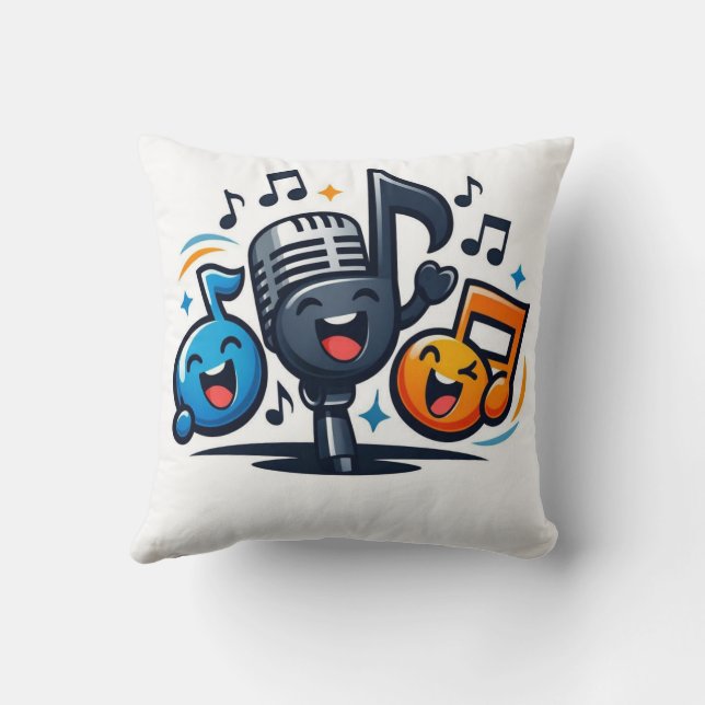 Guitar Lover – Minimalist Music Illustration Desig Throw Pillow (Back)