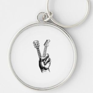Guitar Lover Say Hi Guitar Gift Keychain