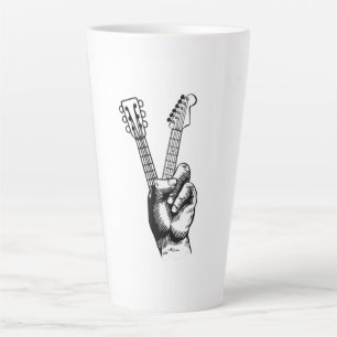 Guitar Lover Say Hi Guitar Gift Latte Mug