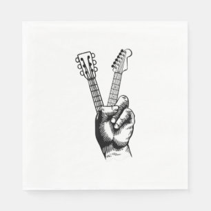 Guitar Lover Say Hi Guitar Gift Napkin